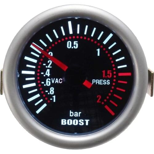 Diameter 2" 52mm Car Turbo Boost Bar Gauge,Red Led Illuminated Needles