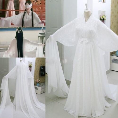 Bai Qian 2 Designs White Fairy Womens Costume Forever Love for Three Times of Incarnations in Ten Miles Peach Blossom Bushes