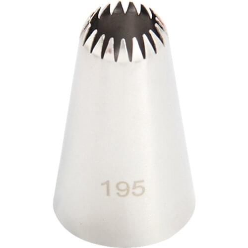 Free Shipping Stainless Steel 18/8 Medium Open Star Piping Nozzle Cakes Cupcakes Decorating Icing French Tips #195