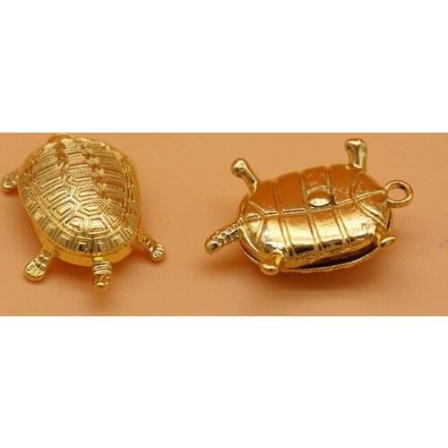 5PCS/lot Golden Turtle Shape Bags Clothing Ornaments DIY Handmade Craft Jewelry Keychain Metal Pandents Decoration