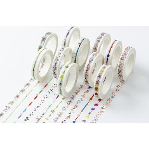 DIY Cute Colorful Paper 0.9cm x 1000cm Tapes Kids Photos Frame Decor Props Paper Tapes for Scrapbook Photo Album