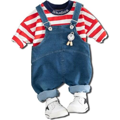 Cotton autumn fashion stripe letter kid suit children set baby clothing boys clothing girl clothing baby clothes clothing set