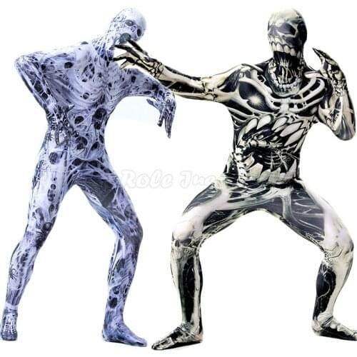 7 Style Adult Men Halloween Horrible Ghost Skeleton Cosplay Costume Zentai Full Body Cover Bodysuit Jumpsuits M-2XL C36M280