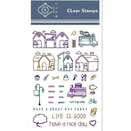 Hot selling Village script transparent clear stamp / silicone seal roller stamp DIY scrapbook album / card production