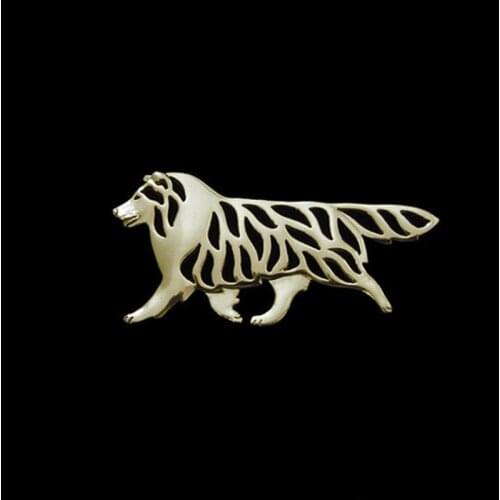 Trendy personalized Shetland Sheepdog dog brooches and pins plated silver brooches fashion jewelry