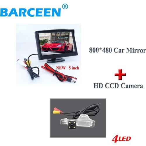 5" TFT wire car rear reversing monitor +wire car reserve back up camera 4 led rainproof suitable for Kia K2 Rio sedan