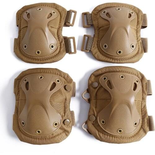 Tactical Adjustable Knee Elbow Protector Pads Set Airsoft Elbow Support Sports Hunting Shooting Protective Gear