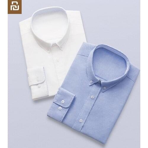 NEW 90 FUN classic oxford cotton shirt Man Oxford fabric Comfortable and casual breathable long sleeve shirt