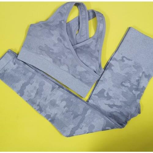 New Colors Seamless Camo Yoga Sets Women Sport Wear Women Set Camouflage Set Fitness Clothing Girl Outdoor Running Clothes