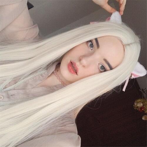 New Fashion High Tempreture Synthetic Wigs Silky Straight Wig Middle Part with Baby Hair Cosplay Soft Hair