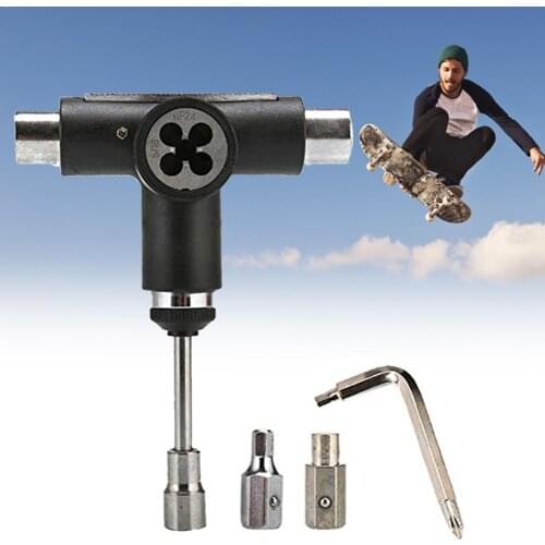 New Skateboard T-wrench Skateboard Semi-automatic Tool Skateboard Multi-function Semi-automatic Heavy Duty Wrench