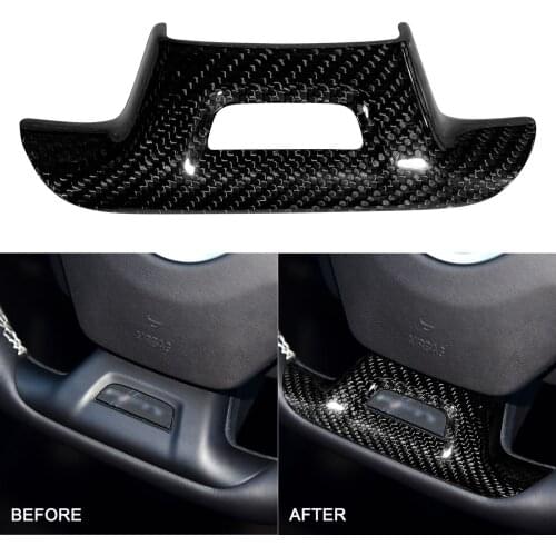 Carbon Fiber Steering Wheel Trim Decoration Cover with/without Hole Replacement for Chevrolet Camaro 2016-2020