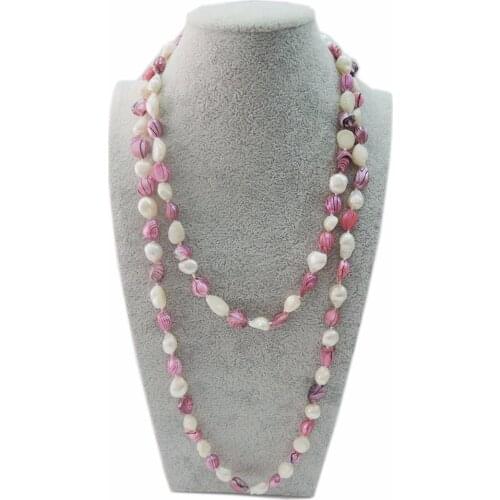 100% NATURE FRESHWATER PEARL NECKLACE-120 CM in Baroque shape