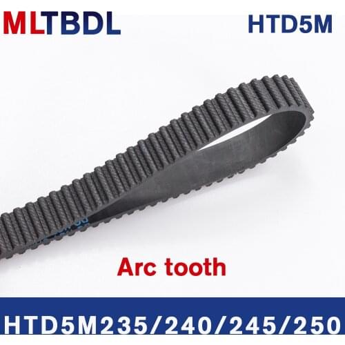 HTD 5M Timing Belt 235/240/245/250mm Length 10/15/20/25mm Width 5mm Pitch Rubber Pulley Belt Teeth 47 48 49 50 synchronous belt