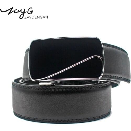 ZAYG Mens Belt Designer Leather Men Metal Automatic Buckle For Classic Black Belts Casual Business Luxury Belt Jeans Leather