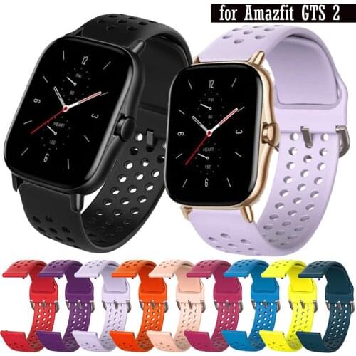 Breathable Silicone Strap For Xiaomi Huami Amazfit GTS 2E/GTS 2 Mini/GTR 42MM Smart Watch Band 20MM Bracelet For Amazfit Bip S U