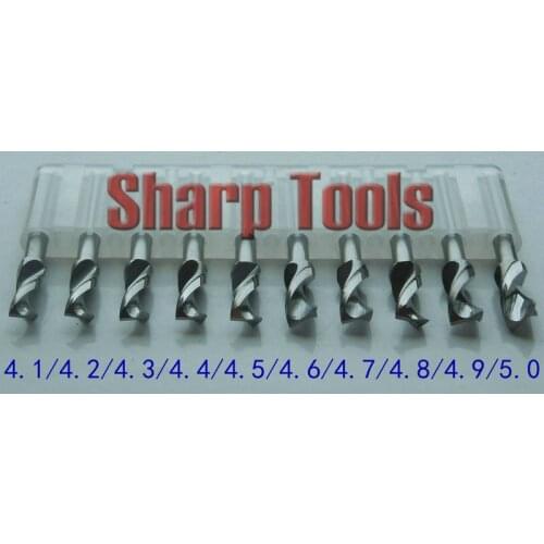 Sharp CNC PCB Bits 10pcs 4.1-5.0mm Import Tungsten Steel Carbide PCB Drill Bits Set for CNC Cutter Drill Cutting Milling Machine