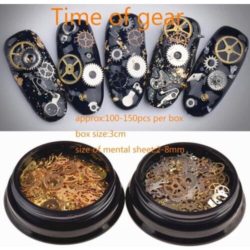 One box metal slice sheet punk gear jewelry craft materia for Jewelry Making Metal Gear Steam Punk Me nail jewelry DIY Time Gear