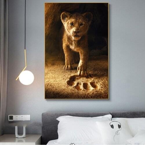 Modern Cute Animal Little Lion King Art Posters Print On Canvas Painting Wall Picture Home For Kids Room Decoracion Cuadros