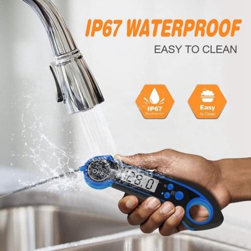 Instant Read Food Thermometer Waterproof Digital Meat Thermometer Foldable Probe for Cooking BBQ and Grill