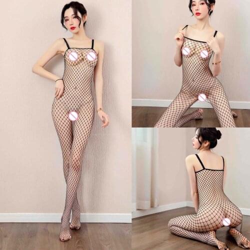 Womens exotic apparel Net Clothes Transparent Uniform Temptation One-Piece Silk Sexy Lingerie sensual Bodysuit women