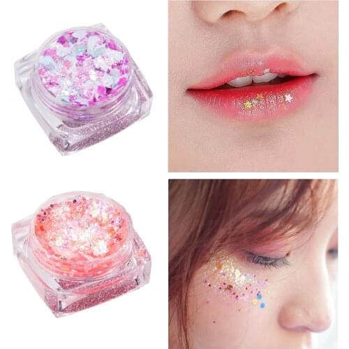 1 Bottle Eye Glitter Holographic Seguin Gel Glitter Eyeshadow Loose Paste on Eyes Body Brilliant Eye Makeup Beauty Stage Make Up