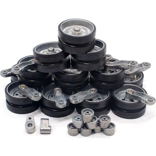1Set Metal Wheels+Steering Arms+Track Hold Wheels Spare Parts For 1/16 Heng Long RC Tank Model German Leopard 2A6 3889-1