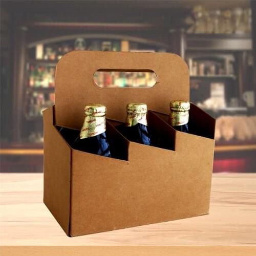 1Pcs Beer Packing Bag Beer Bottle Carrier To Hold Cans Or Bottles Cardboard Bag Wedding Party Bar Supplies