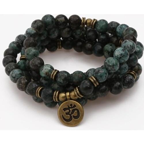 108 beads 8mm elastic adjustable Lotus life tree Buddha OM eye Chakra Reiki agate Onyx Bracelet necklace cfgg34
