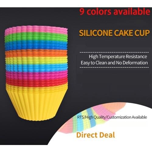 12 pcs/Set Silicone Cake Mold Party Tray Cake Mold Decorating Kitchen Tools Birthday Cake Ice Cream Round Baking Molds