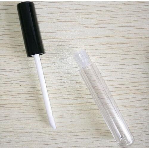 20pcs Empty Lipstick Lip Gloss Container Makeup Tooles 8ml PS Tube Lip Balm Bottles With Brush Black Lid