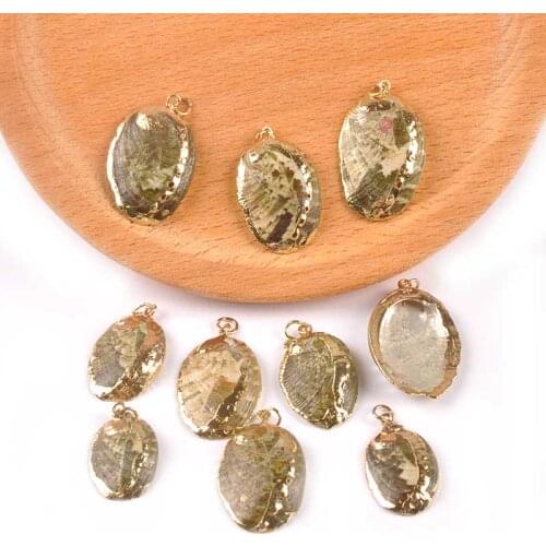 5pcs Gold Plated Natural Seashells For Earring DIY Charms Pendant Jewelry Sector Abalone Shells Handmade Home Decor Craft TR0342