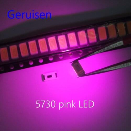 5630/5730 SMD/SMT pink Color Surface Mount Diodes SMD SMT 5730 LED light Chip- (1.8~3.4V / ) Diodes Ultra Birght Led 2000PCS