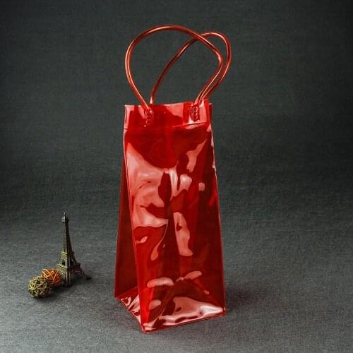 Free shipping 100pcs PVC Wine Beer Champagne Drink Cooler Chiller Pouch Wine Bottle Ice Bag for Parties