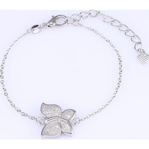 Three Colors Butterfly Connectors Micro Pave Inlay Zircon Animal Charms Link Bracelets&Bangles Fit Women Bijoux Jewelry Making