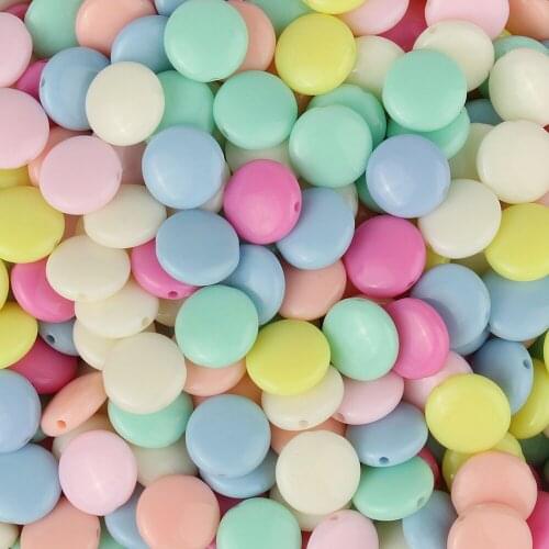 13x6mm Candy Color Acrylic Round Flat Round Spacer Beads For Jewelry Making DIY Jewelry Accessories For Handicrafts
