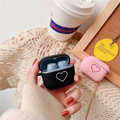 Kjoew Cute Love Heart Earphone Case For Edifier Mini Matte Solid Color Headset Hard PC Protecte Charging Case For Edifier X3