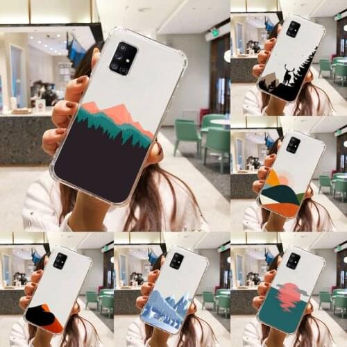 Hand Painted Landscape Phone Case Transparent For Samsung S A M J 21 20 50 30 60 5 7 51 71 90 11 10 J710 e p PLUS Prime 5G