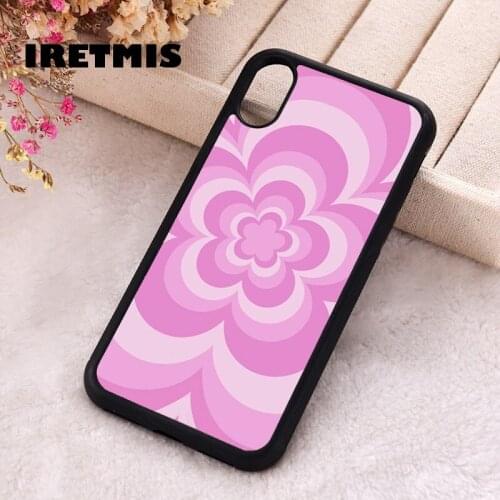 Iretmis 5 5S SE 2020 Phone Cover Case for iPhone 6 6S 7 8 Plus X Xs XR 11 12 Mini Pro Max Rubber Silicone Flower Love Pink