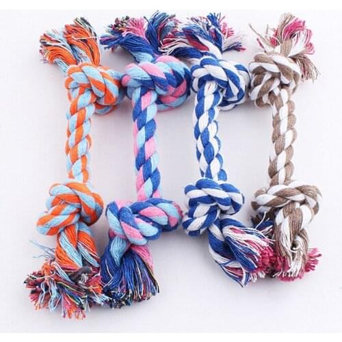 Double Festival Rope Style Dog Chew Toys Pet Cotton Rope Toys Puppy Play Dog Teeth Cleaning Toys S M L Sizes
