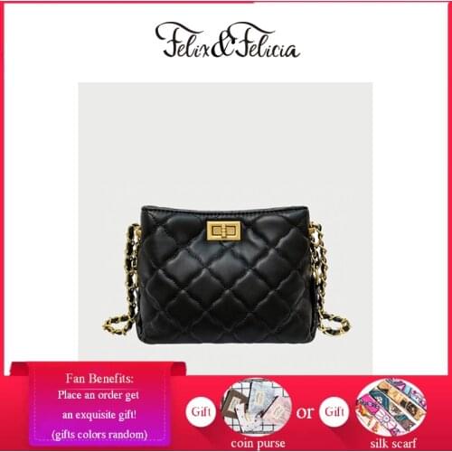 FELIX & FELICIA New Fashion Shoulder Bags For Women 2021 Casual Female PU Leather Crossbody Retro Designer Rhombus Messenger Bag