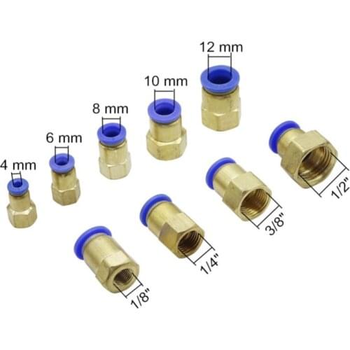 Air Pipe Fitting 10mm 12mm 8mm 6mm Hose Tube 1/8" 3/8" 1/2" BSP 1/4" Female Thread Brass Pneumatic Connector Quick Joint Fitting
