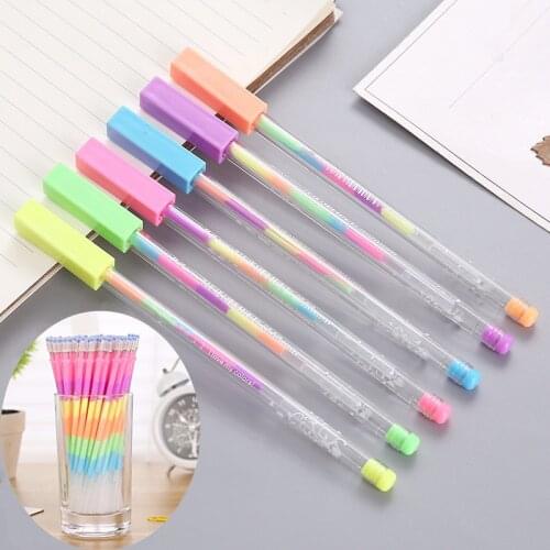 Multi Color Rainbow Refill Highlighters Gel Pen Ball Point Pen Students Painting Graffiti Fluorescent Refill Office Supplies