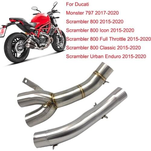 Motorcycle Modified Exhaust moto Escape Muffler middle pipe for Ducati Scrambler 800 2015-2020 Monster 797 2017 2018 2019 Slip-O