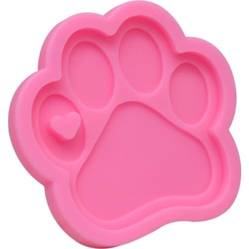 Crystal Epoxy Resin Mold Bear Paw Keychain Casting Silicone Mould DIY Craft Tool B36D