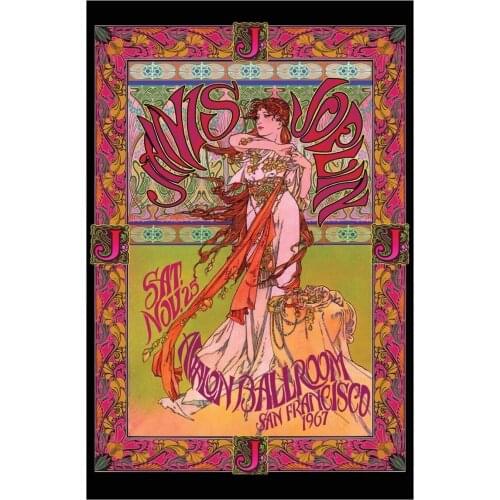 Janis Joplin Pop Star Posters Masse Concert Classic Rock Art Print Painting Vintage Wall Art Pictures for Living Room Home Decor