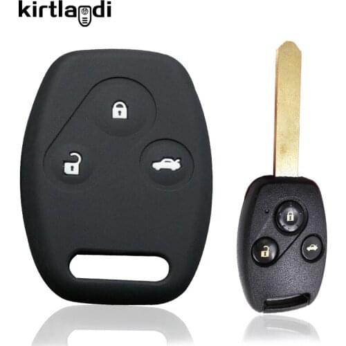 Kirtlandi 2 Button Silicone Remote Car Key Case Cover for Honda Fit CIVIC 8 Fk3 JAZZ Pilot Gr8 Accord CR-V Key Holder Keychain