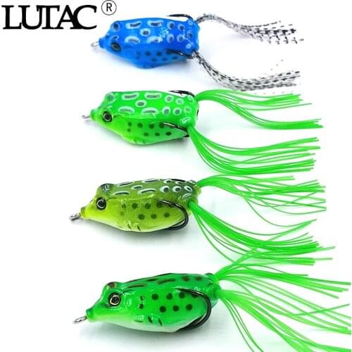 LUTAC 50mm 9g Soft Frog Fishing Baits Double hook Artificial Soft lure Fishing Frog Lure Fishing Tackle