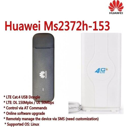 Huawei Wingle Ms2372h-153 Mobile Broadband Cat4 LTE USB WiFi Hotspot plus 4g antenna