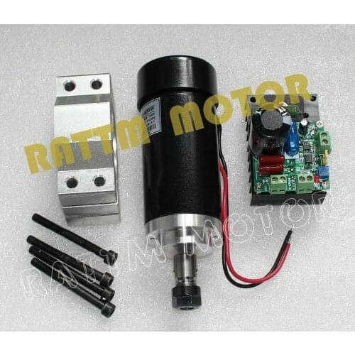 Powerful 400W DC 24-52V Air Cooled Spindle Motor with Braket and Speed Regulator 2000-12000 r/min for CNC Milling Engraving